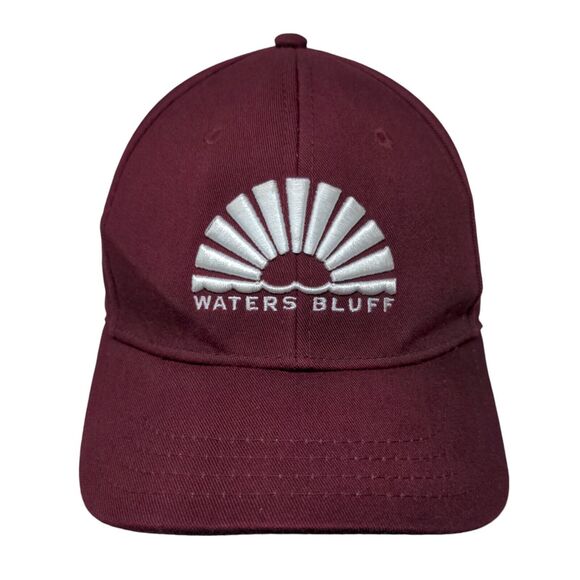 Waters Bluff Snapback Hat Red Burgundy One Size Embroidered 6 Panel - Picture 1 of 8